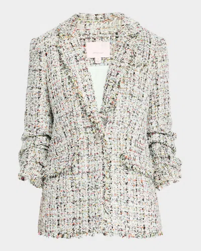 Cinq À Sept Khloe Single-breasted Boucle Blazer In Patina Multi
