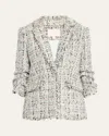 Cinq À Sept Khloe Single-breasted Boucle Blazer In Patina Multi
