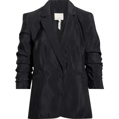 Cinq À Sept Khloe Tumbled Woven Blazer In Black