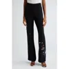 Cinq À Sept Kingsley Sequin Flower Straight-leg Pants In Black/multi