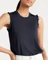 Cinq À Sept Knit Front Lenore Tank In Black In Black