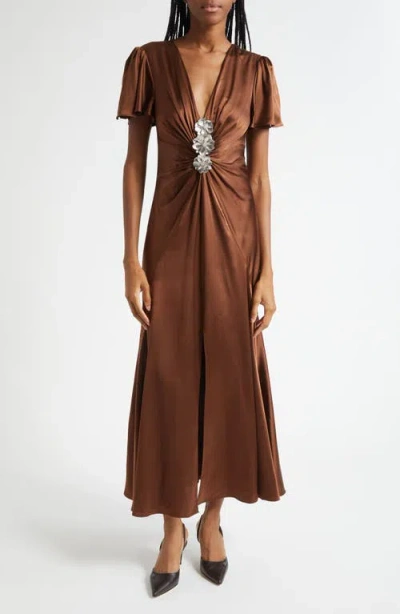 Cinq À Sept Kordyn Silk Maxi Dress In Brown