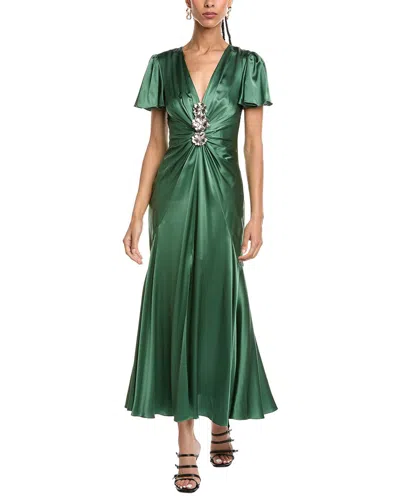 Cinq À Sept Kordyn Silk Maxi Dress In Green