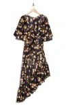 Cinq À Sept Cinq A Sept Kossa Printed Asymmetrical Dress In Black Multi