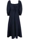Cinq À Sept Kristina V-neck Twisted-front Midi Silk Dress In Blue