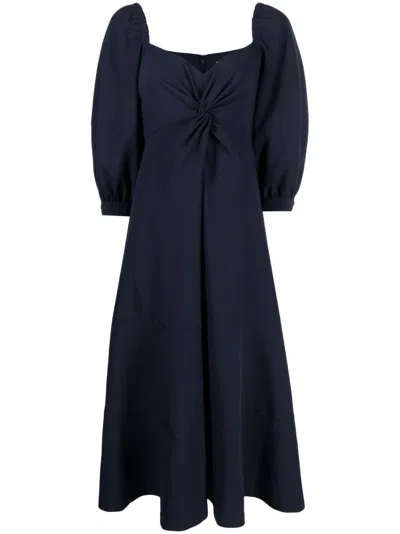 CINQ À SEPT KRISTINA BISHOP-SLEEVES MIDI DRESS