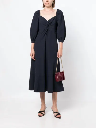 CINQ À SEPT KRISTINA MIDI DRESS IN NAVY