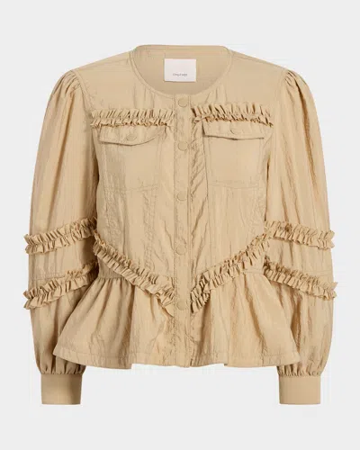 Cinq À Sept Kumiko Ruffle Parachute Jacket In Neutrals