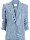 Cinq À Sept Cinq A Sept Chambray Rhinestone Blazer In Blue