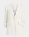 Cinq À Sept Cinq A Sept Linen Blend Suiting Kylie Blazer In Ivory