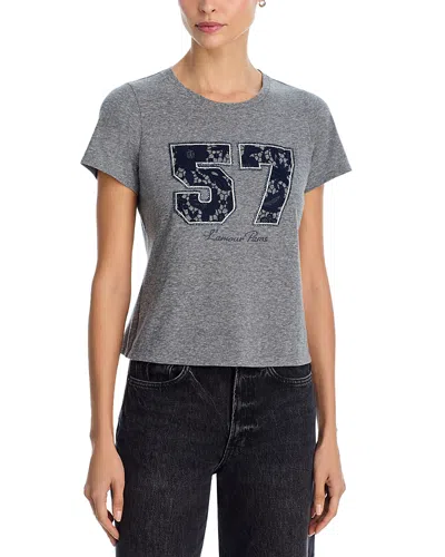 Cinq À Sept Cinq A Sept Lace 57 Shrunken Tee In Gray