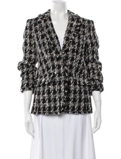 Pre-owned Cinq À Sept Lace Pattern Jacket In Black