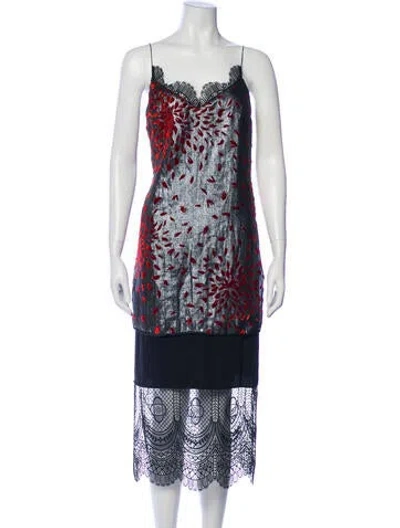 Pre-owned Cinq À Sept Lace Pattern Midi Length Dress