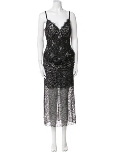 Pre-owned Cinq À Sept Lace Pattern Midi Length Dress W/ Tags In Multi