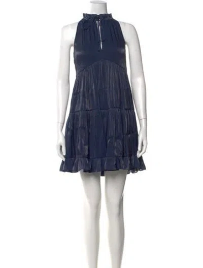 Pre-owned Cinq À Sept Lace Pattern Mini Dress W/ Tags In Blue