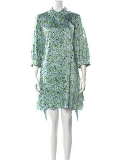 Pre-owned Cinq À Sept Lace Pattern Mini Dress W/ Tags In Green
