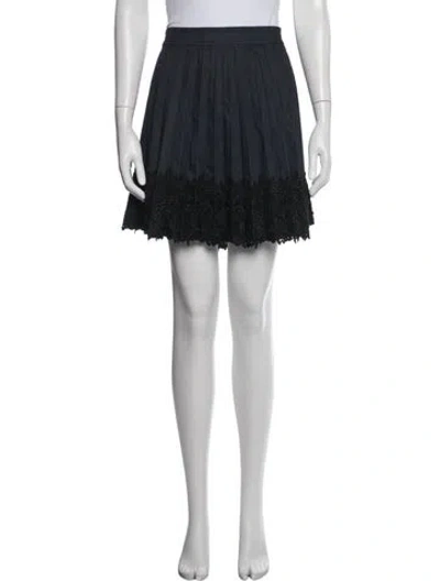 Pre-owned Cinq À Sept Lace Pattern Mini Skirt In Multi