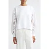 Cinq À Sept Cinq A Sept Embroidered Paisley Pullover Sweatshirt In White