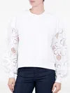Cinq À Sept Cinq A Sept Embroidered Paisley Pullover Sweatshirt In White