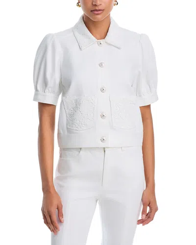 Cinq À Sept Cinq A Sept Lace White Denim Ivana Jacket