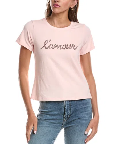 Cinq À Sept Lamour Crystal Shrunken T-shirt In Black