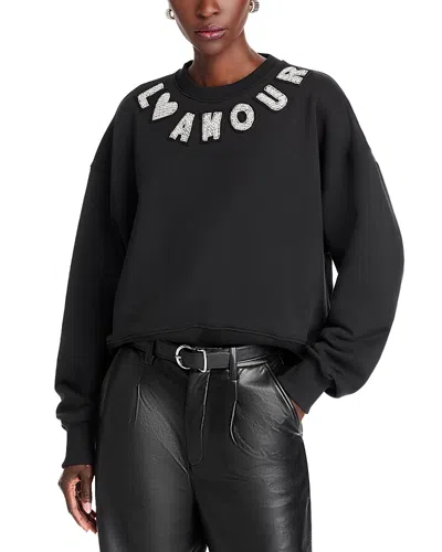 Cinq À Sept Cinq A Sept Lamour Patch Brandy Sweater In Black