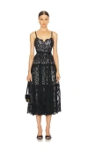 Cinq À Sept Lana Lace Midi Dress In Black