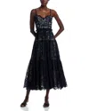Cinq À Sept Lana Lace Midi Dress In Black/ivory