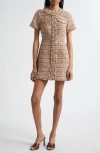 Cinq À Sept Larissa Tweed Minidress In Brown