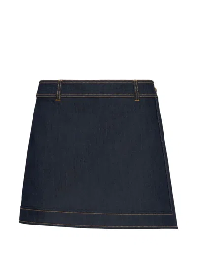 Cinq À Sept Larsa Contrast-stitching Mini Skort In Blue