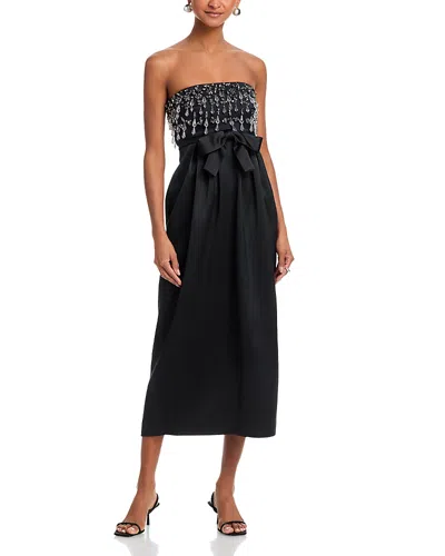 Cinq À Sept Cinq A Sept Layered Gemstone Midi Dress In Black