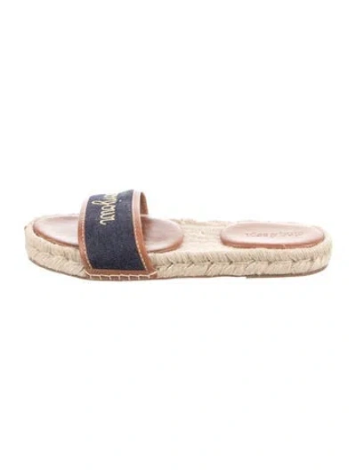Pre-owned Cinq À Sept Leather Graphic Print Slides In Multicolor