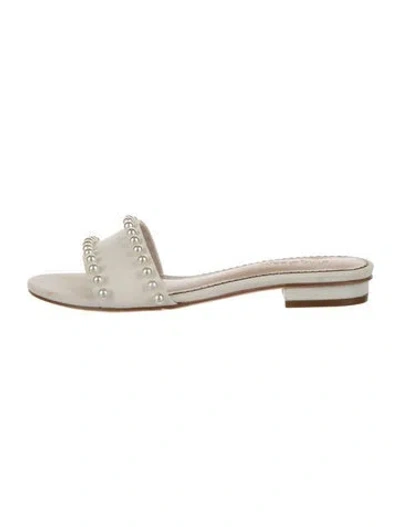 Pre-owned Cinq À Sept Leather Slides In White