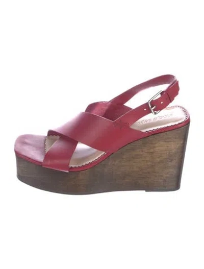 Pre-owned Cinq À Sept Leather Slingback Sandals In Multi