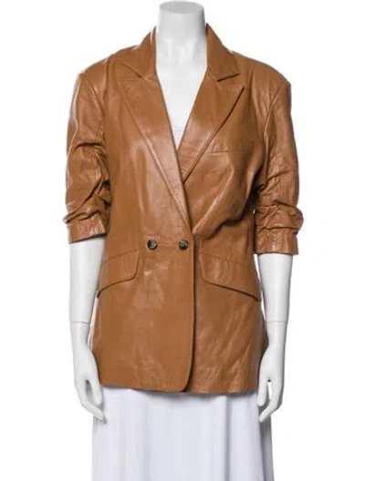 Pre-owned Cinq À Sept Leather Vest W/ Tags In Brown