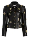Cinq À Sept Leila Sarita Embellished-leather Jacket In Black