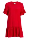 Cinq À Sept Leilah Drop Waist Silk Swing Dress In Red