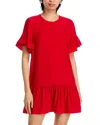 Cinq À Sept Leilah Drop Waist Silk Swing Dress In Red
