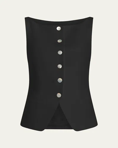 CINQ À SEPT LEMONIS TAILORED CREPE VEST