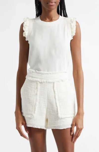 CINQ À SEPT CINQ À SEPT LENORE RUFFLE SLEEVE SILK TOP
