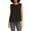 Cinq À Sept Tous Les Jours Lenore Crewneck Sleeveless Silk Top In Black