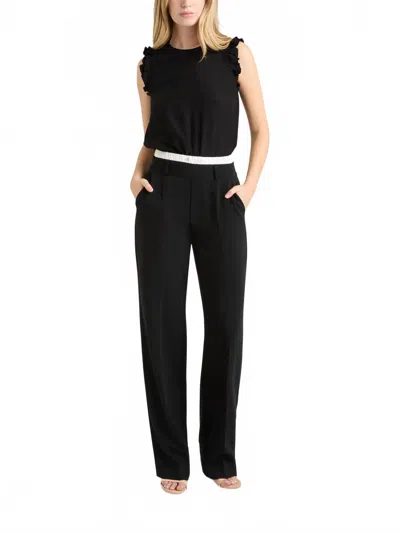 CINQ À SEPT LENORE SILK SLEEVELESS BLOUSE IN BLACK