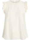 Cinq À Sept Tous Les Jours Lenore Crewneck Sleeveless Silk Top In White