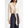 Cinq À Sept Cinq A Sept Lenu Tie Neck Sweater In Neutral