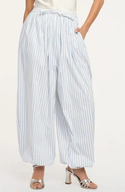 Cinq À Sept Leo Striped Drawstring Balloon Pants In White