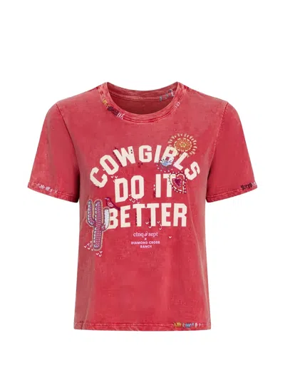 Cinq À Sept Lettering T-shirt In Red