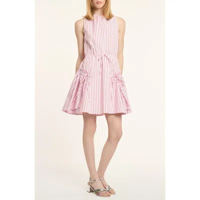 Cinq À Sept Leylani Rose Stripe Cotton Blend Dress In Pink