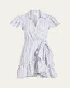 Cinq À Sept Lila Stripe Wrap Dress