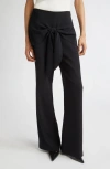 Cinq À Sept Lilas Tie Front Flare Leg Pants In Black