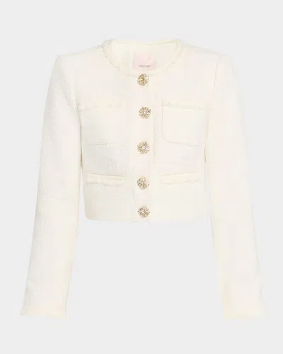 CINQ À SEPT LINDA CROPPED TWEED JACKET